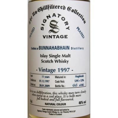 Bunnahabhain 1997 SV The Un-Chillfiltered Collection Hogsheads 5295 + 5296 46% 700ml