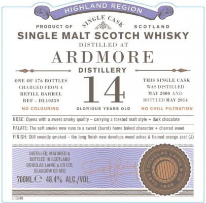 Ardmore 2000 DL Old Particular Refill Barrel DL 10359 48.4% 700ml