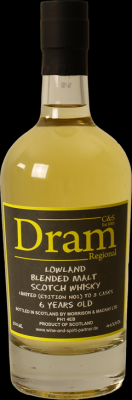 Dram Regional 6yo Lowland Limited Edition No 1 to 3 Casks 46% 500ml