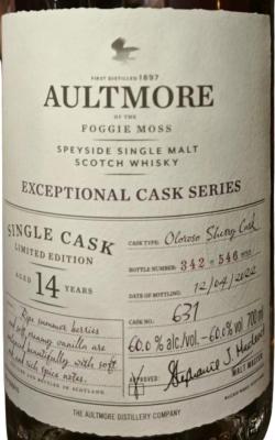 Aultmore 14yo Exceptional Cask Series 60% 700ml