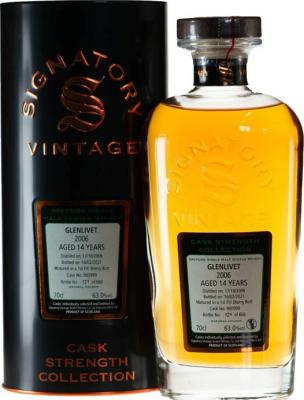 Glenlivet 2006 SV Cask Strength Collection 1st Fill Sherry Butt #900999 63% 700ml