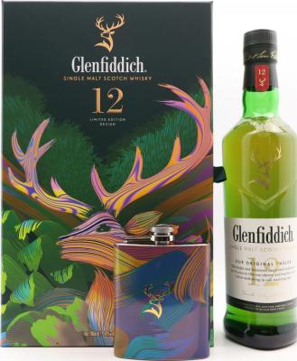 Glenfiddich 12yo Giftbox With Hip Flask 40% 700ml