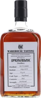 Springbank 2004 CA Warehouse Tasting Fresh Sherry Hogshead #402 54.4% 700ml