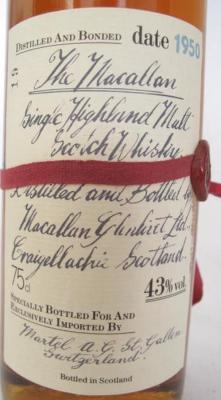 Macallan 1950 The Malt Martel AG St. Gallen 43% 750ml