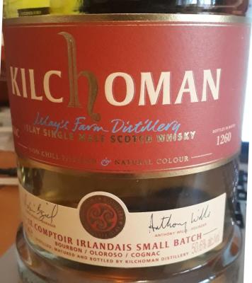 Kilchoman Le Comptoir Irlandais Small Batch Bourbon 5% Oloroso Sherry cognac Le Comptoir Irlandais 70% 700ml