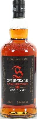 Springbank 1996 Cask Strength Amontillado Sherry Pacific Edge Wine and Spirits 54.4% 750ml