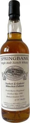 Springbank 1998 Private Bottling Fresh Sherry Hogshead Norbert & Gabriel Munchen Edition 51.6% 700ml