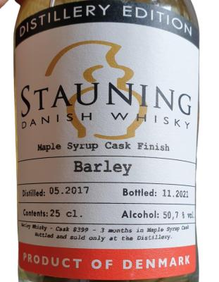 Stauning 2017 Maple Syrup Cask Finish Distillery Edition 50.7% 250ml