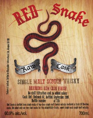 Red Snake Nas BA Barbados Rum Cask Finish Redneck RC07 60.9% 700ml
