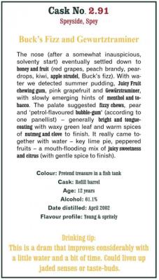 Glenlivet 2002 SMWS 2.91 Buck's Fizz and Gewurztraminer Refill Ex-Bourbon Barrel 61.1% 750ml