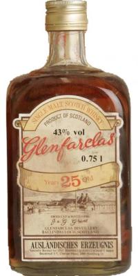 Glenfarclas 25yo Single Malt Scotch Whisky DVC Handelsgesellschaft MBH Hamburg 43% 750ml