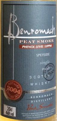 Benromach 2004 Peat Smoke 1st Fill Bourbon Barrels 46% 200ml