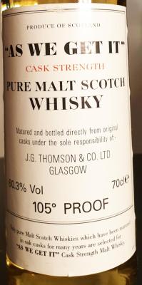 As We Get It Pure Malt Scotch Whisky Cask Strength 60.3% 700ml