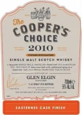 Glen Elgin 2010 VM American Oak Sauternes Finish #801463 56% 700ml