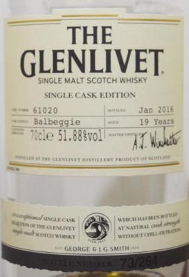 Glenlivet 19yo Balbeggie American Hogshead #61020 51.88% 700ml