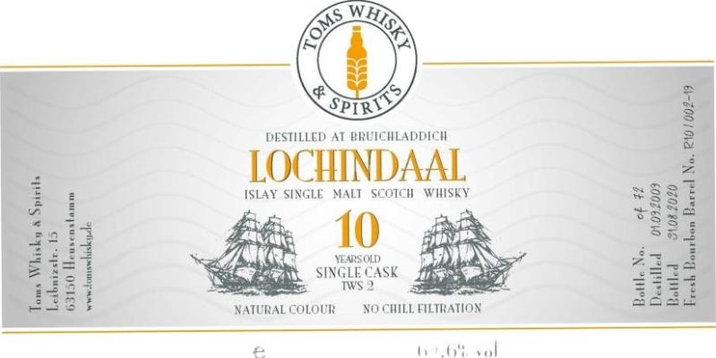 Lochindaal 2009 TW&S Fresh Bourbon Barrel 62.6% 700ml