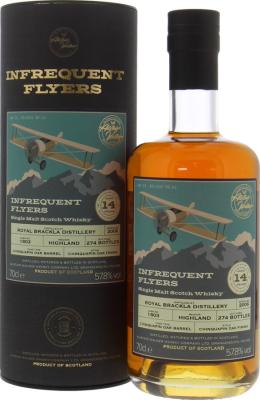 Royal Brackla 2006 AWWC Infrequent Flyers Chinquapin Oak Barrel #1803 57.8% 700ml