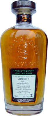 Glen Keith 1992 SV Cask Strength Collection 18yo Bourbon Barrel #120553 57.7% 700ml
