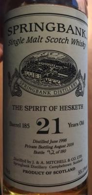Springbank 1998 Barrel #185 The Spirit of Hesketh 55.1% 700ml