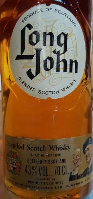 Long John Blended Scotch Whisky Imported by Pernod S.A. Geneve 43% 700ml