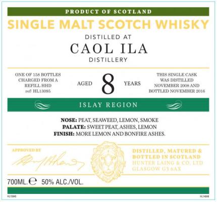 Caol Ila 2008 HL The Old Malt Cask Refill Hogshead HL 13095 50% 700ml