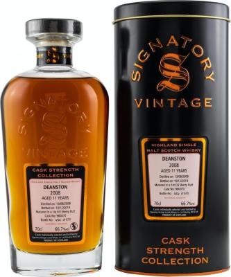 Deanston 2008 SV Cask Strength Collection 11yo 1st Fill Sherry Butt #900072 67.8% 700ml