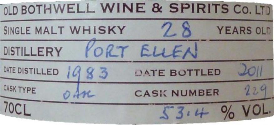 Port Ellen 1983 OB Oak Cask 229 53.4% 700ml