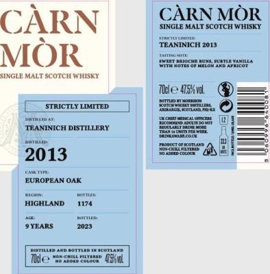 Teaninich 2013 MSWD Carn Mor Strictly Limited European Oak 47.5% 700ml