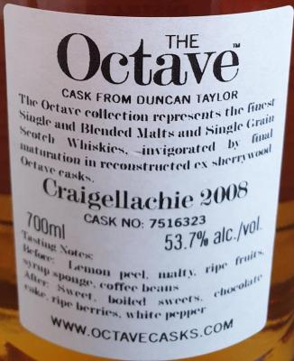 Craigellachie 2008 DT Sherry Octave Finish #7516323 53.7% 700ml