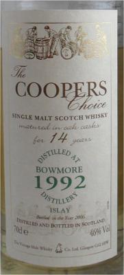 Bowmore 1992 VM The Cooper's Choice Bourbon 46% 700ml