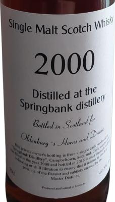Springbank 2000 Oldenburg's Horns an Drums 49.5% 700ml