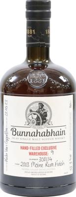 Bunnahabhain 2003 Warehouse 9 Hand-Filled Exclusive Moine Rum Finish 53.3% 700ml