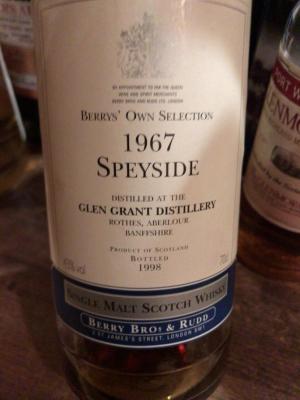 Glen Grant 1967 BR Berrys Own Selection 43% 700ml