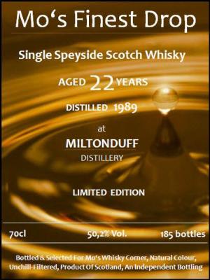 Miltonduff 1989 MoWC Mo's Finest Drop 50.2% 700ml