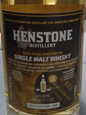 Henstone Distillery 2019 Ex-Heaven Hill Southport Whisky Festival 61.5% 700ml