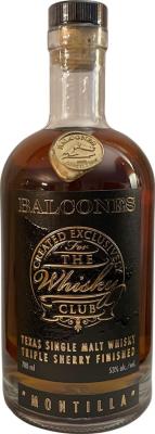 Balcones Texas Single Malt Whisky Triple Sherry Finished Amontillado Dulce Olorosso Muscatel Dorado The Whisky Club Australia 53% 700ml