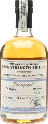 Tormore 1998 Chivas Brothers Cask Strength Edition Batch TM 15 001 57.4% 500ml