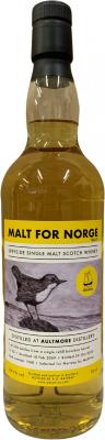 Aultmore 2009 DR Malt for Norge 1 Refill Bourbon Barrel #1008 MaltPrat.com 54.1% 700ml