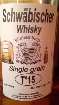 Schwabischer Whisky Single Grain Tdeg15 45.1% 700ml