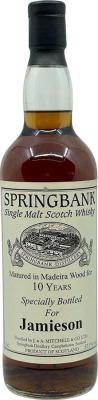 Springbank Private Bottling Matured in Madeira Wood Specially Bottled for Jamieson 10yo #722 57.5% 700ml