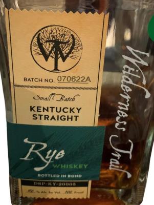 Wilderness Trail Kentucky Straight Rye Whisky Small Batch Bottled In Bond 50% 700ml