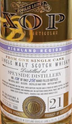 Speyside Distillery 1998 DL Refill Butt 61.3% 700ml