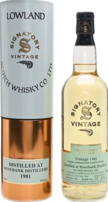 Rosebank 1981 SV Vintage Collection Refill Sherry Butt #410 43% 700ml