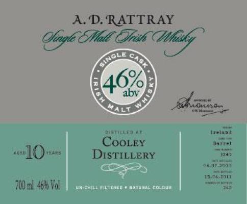 Cooley 2000 DR Single Cask Bourbon Cask 3240 46% 700ml