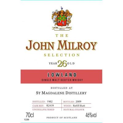 St. Magdalene 1982 JY The John Milroy Selection Refill Butt R2439 46% 700ml