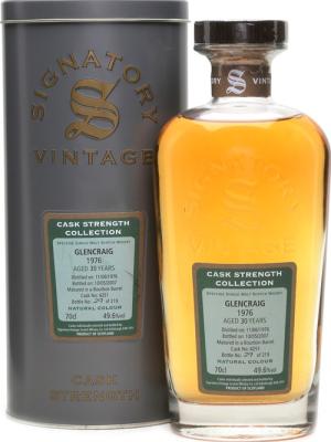 Glencraig 1976 SV Cask Strength Collection Bourbon Barrel #4251 49.6% 700ml