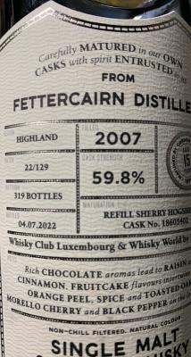 Fettercairn 2007 GM Refill Sherry Hogshead 59.8% 700ml