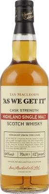 As We Get It NAS IM Highland Single Malt 1st Fill Sherry Casks 64% 700ml