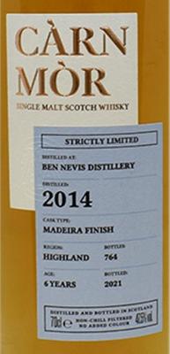 Ben Nevis 2014 MSWD Carn Mor Strictly Limited 47.5% 700ml