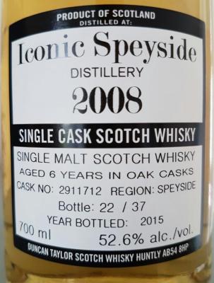 Iconic Speyside 2008 DT Oak Casks #2911712 52.6% 700ml
